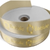 Promotional 1 1/2 Badge Satin Ribbon - 25yd Roll - Foil Print Gold FP50BAR1525