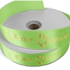 Promotional 1 1/2 Badge Satin Ribbon - 50yd Roll - Foil Print Lime Green FP50BAR1550