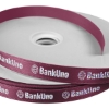 Promotional 5/8 Badge Satin Ribbon - 25yd Roll - Foil Print Burgundy Red FP50BAR5825