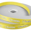 Promotional 5/8 Badge Satin Ribbon - 25yd Roll - Foil Print Yellow FP50BAR5825
