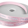 Promotional 5/8 Badge Satin Ribbon - 25yd Roll - Foil Print Pink FP50BAR5825