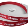 Promotional 5/8 Badge Satin Ribbon - 50yd Roll - Foil Print Red FP50BAR5850