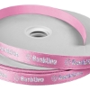 Promotional 5/8 Badge Satin Ribbon - 50yd Roll - Foil Print Pink FP50BAR5850