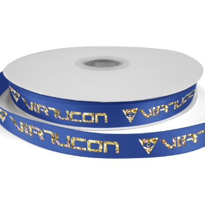 Custom 5/8 Bridal Satin Ribbon - 50yd Roll - Foil Print with Logo FP50BRR5850