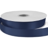 Promotional 7/8 Bridal Satin Ribbon - 50yd Roll - Foil Print Navy Blue FP50BRR7850