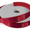 Promotional 1 Badge Satin Ribbon - 25yd Roll - Sparkle Red SP50BAR0125