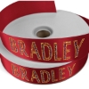 Promotional 1 1/2 Badge Satin Ribbon - 100yd Roll - Sparkle Burgundy Red SP50BAR1510
