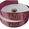 Promotional 1 1/2 Badge Satin Ribbon - 25yd Roll - Sparkle Purple SP50BAR1525
