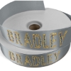 Promotional 1 1/2 Badge Satin Ribbon - 25yd Roll - Sparkle Silver SP50BAR1525