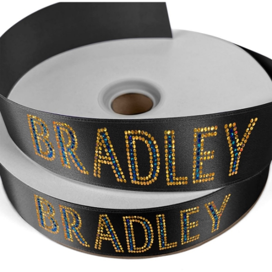 Custom 1 1/2 Badge Satin Ribbon - 50yd Roll - Sparkle with Logo SP50BAR1550