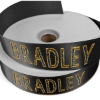 Promotional 1 1/2 Badge Satin Ribbon - 50yd Roll - Sparkle Black SP50BAR1550
