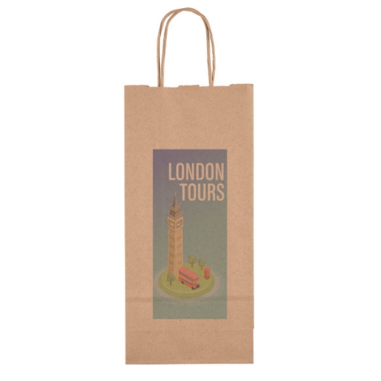 Promotional Eco Vino - Kraft-Brown Shopper - Chromatic with Logo CR11ECS0513