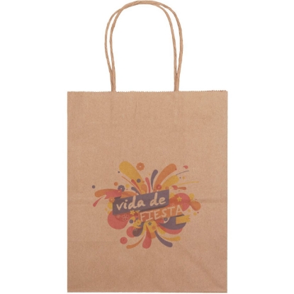 Promotional Eco Mini - Kraft-Brown Shopper - Chromatic with Logo CR11ECS0810