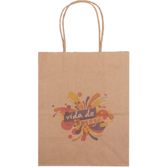 Promotional Eco Mini - Kraft-Brown Shopper - Chromatic with Logo CR11ECS0810