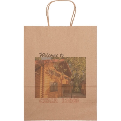 Promotional Eco Jenny - Kraft-Brown Shopper - Chromatic with Logo CR11ECS1013