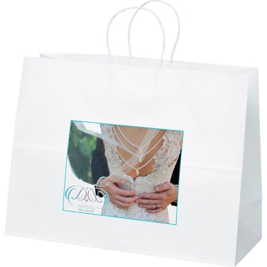 Promotional Vogue - White Shopper - ColorVista with Logo CV10WHS1612