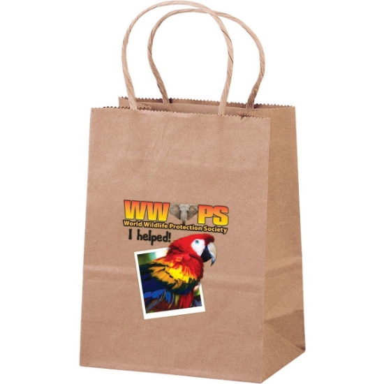 Promotional Eco Pup - Kraft-Brown Shopper - ColorVista with Logo CV11ECS0508