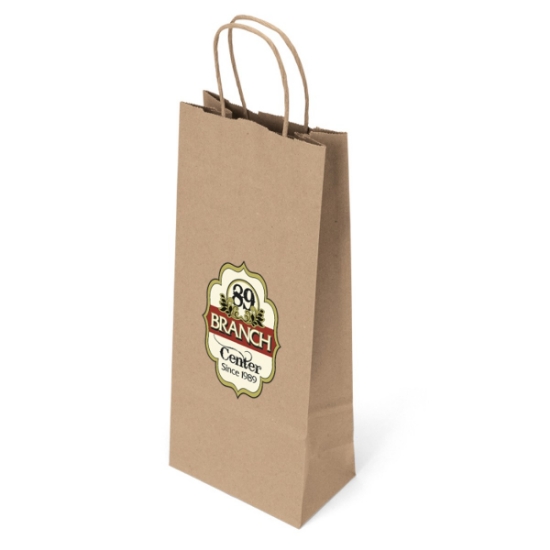 Promotional Eco Vino - Kraft-Brown Shopper - ColorVista with Logo CV11ECS0513