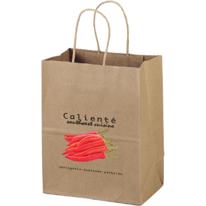 Promotional Eco Mini - Kraft-Brown Shopper - ColorVista with Logo CV11ECS0810