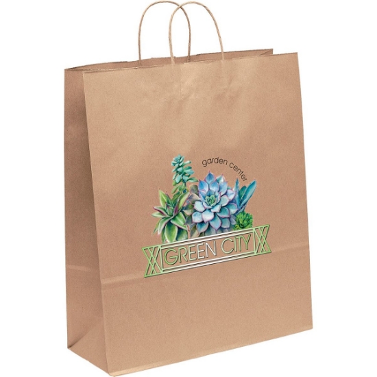 Promotional Eco Stephanie - Kraft-Brown Shopper - ColorVista with Logo CV11ECS1619