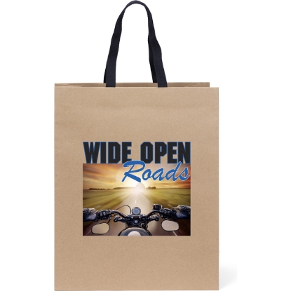 Promotional Eco Teak - Woven Handle Eurototes - ColorVista with Logo CV11WOH1316