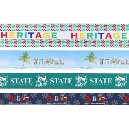 Custom 9 Badge Satin Ribbon - 50yd Roll - Sublimation with Logo DS50BAR0950