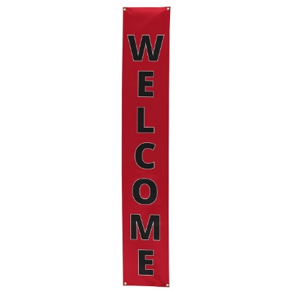 Custom 12Wx72L Badge Satin Banner with Logo DS50RIB1206
