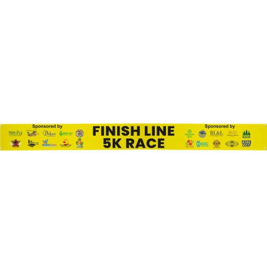 Custom 12Wx120L Badge Satin Banner with Logo DS50RIB1210