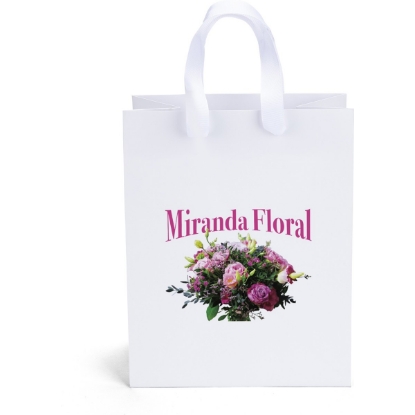 Promotional Elizabeth™- Ribbon Handle Matte Eurotote - Dynamic Color with Logo DY13RIH0709