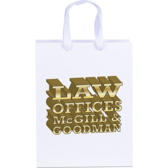 Promotional Mary™- Ribbon Handle Matte Eurotote - Dynamic Color with Logo DY13RIH1013