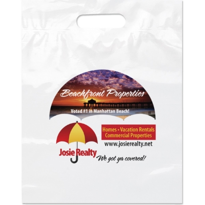 Promotional Die Cut Handle Bag - 12W x 15H x 3 - Dynamic Color with Logo DY20DIC1215