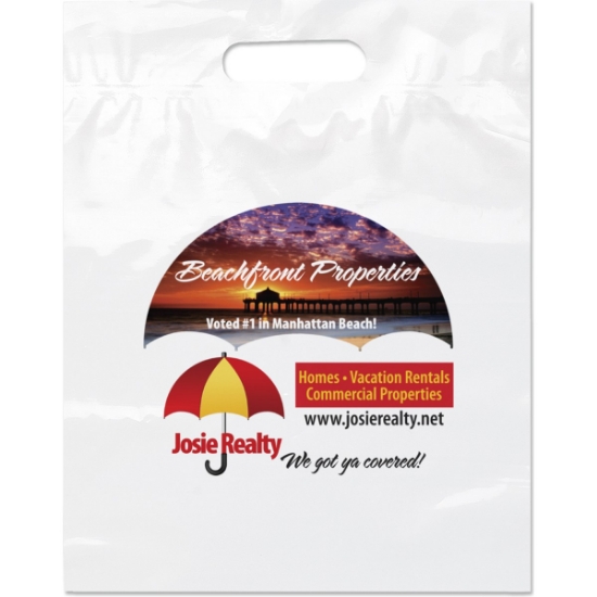 Promotional Die Cut Handle Bag - 12W x 15H x 3 - Dynamic Color with Logo DY20DIC1215