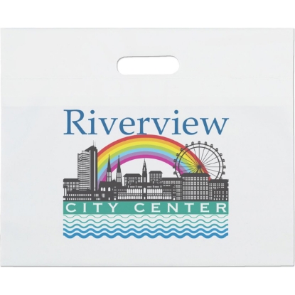Promotional Die Cut Handle Bag - 16W x 13H - Dynamic Color with Logo DY20DIC1613