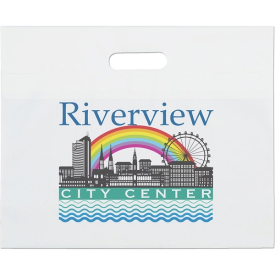 Promotional Die Cut Handle Bag - 16W x 13H - Dynamic Color with Logo DY20DIC1613