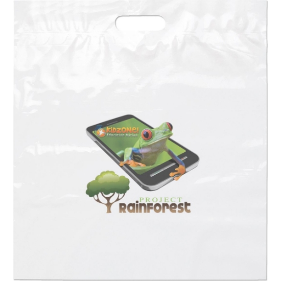 Promotional Die Cut Handle Bag - 18W x 20H x 4 - Dynamic Color with Logo DY20DIC1820