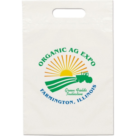 Promotional Eco Die Cut Handle Bag - 9 1/2W x 14H - Dynamic Color with Logo DY23ECD0914