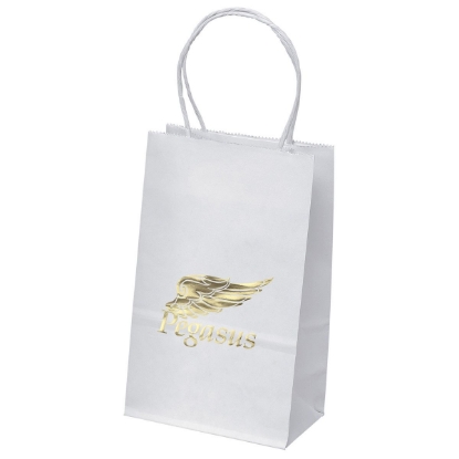 Promotional Pup - White Shopper - Foil Print with Logo FP10WHS0508