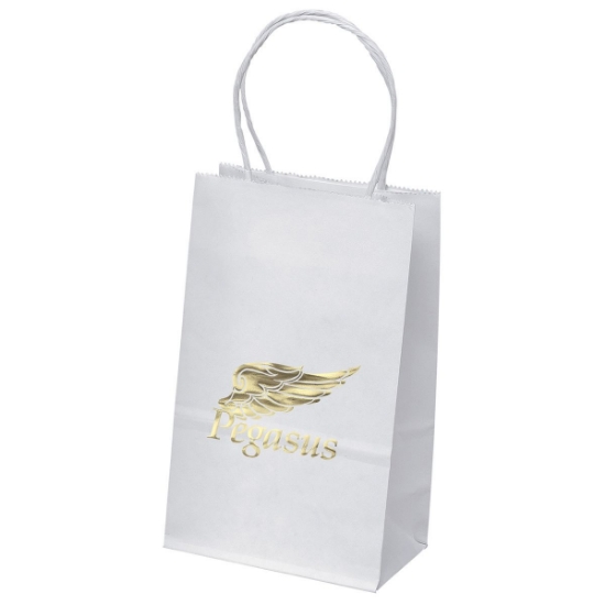 Promotional Pup - White Shopper - Foil Print with Logo FP10WHS0508