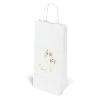 Promotional Vino - White Shopper - Foil Print with Logo FP10WHS0513