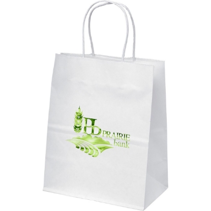 Promotional Mini - White Shopper - Foil Print with Logo FP10WHS0810