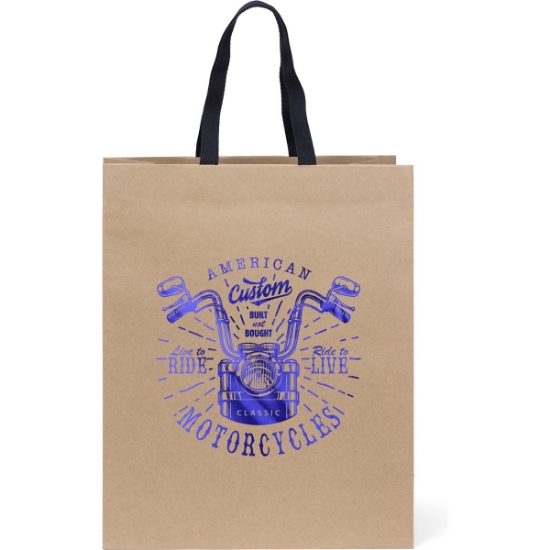 Promotional Eco Teak - Woven Handle Eurototes - Foil Print with Logo FP11WOH1316