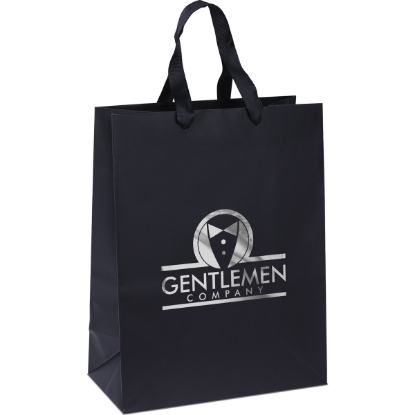 Promotional Mary™- Ribbon Handle Matte Eurotote - Foil Print with Logo FP13RIH1013