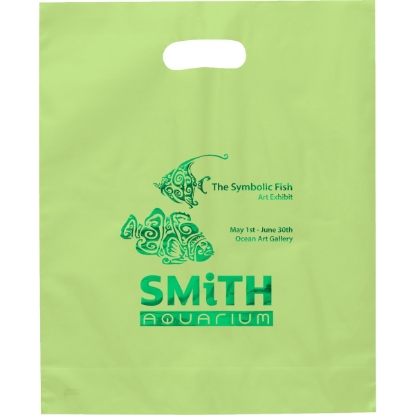 Promotional Orchid™- Frosted Brite Die Cut Handle - Foil Print with Logo FP21FRD1215