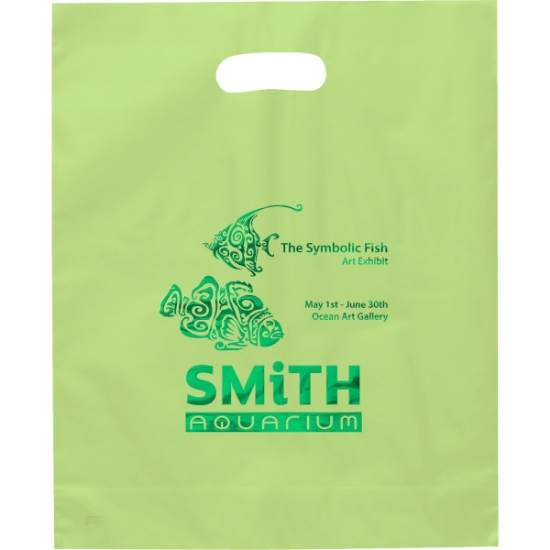 Promotional Orchid™- Frosted Brite Die Cut Handle - Foil Print with Logo FP21FRD1215