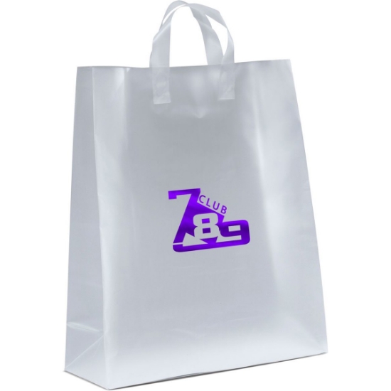 Promotional Jupiter - Frosted Shopper - Foil Print with Logo FP21FRS1619