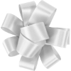 Promotional 1 Badge Satin Bow - Foil Print Eggshell FP50BOW0104