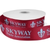 Promotional 1½ Bridal Satin Ribbon - 25yd Roll - Foil Print Burgundy Red FP50BRR1525