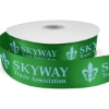 Promotional 1½ Bridal Satin Ribbon - 25yd Roll - Foil Print Holiday Green FP50BRR1525