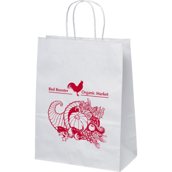 Promotional Jenny - White Shopper - Flexo Ink Print with Logo FX10WHS1013