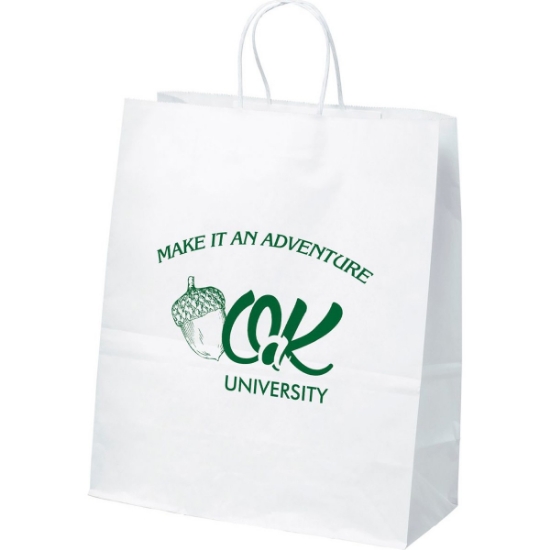 Promotional Citation - White Shopper - Flexo Ink Print with Logo FX10WHS1315